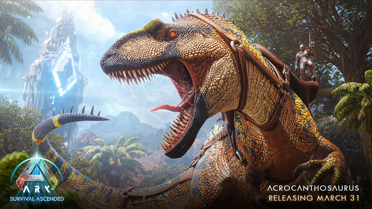 Official ARK: Survival Ascended artwork of the Acrocanthosaurus