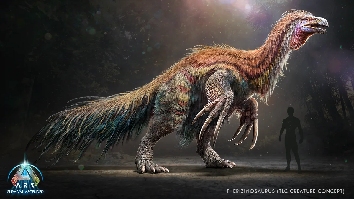 Official ARK: Survival Ascended artwork of the Therizinosaurus